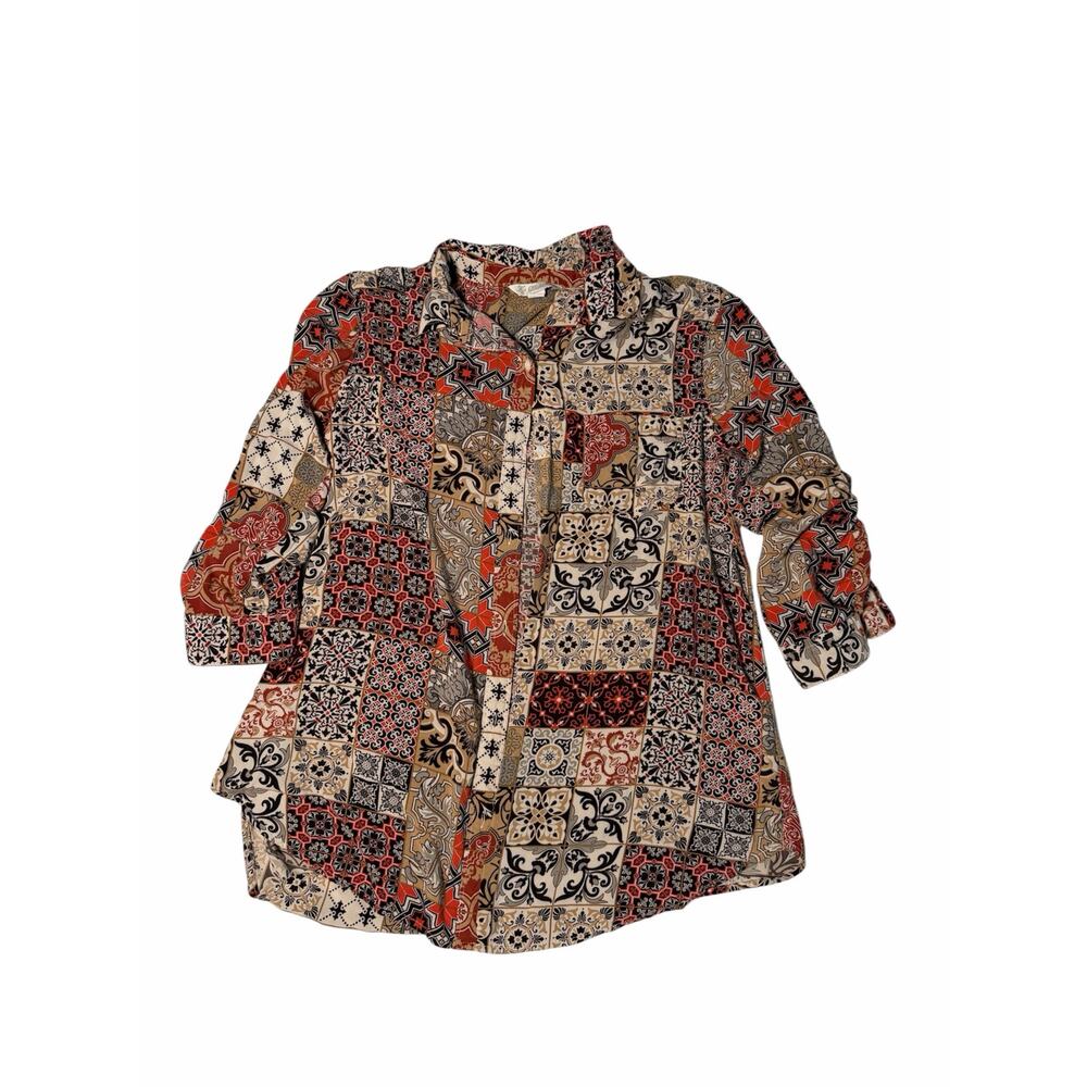 Patchwork Paisley Button Down Kc Khakis & Co Eart… - image 1